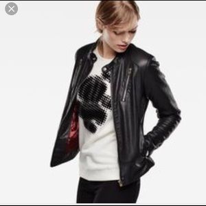 G Star Raw Chopper biker black leather jacket
